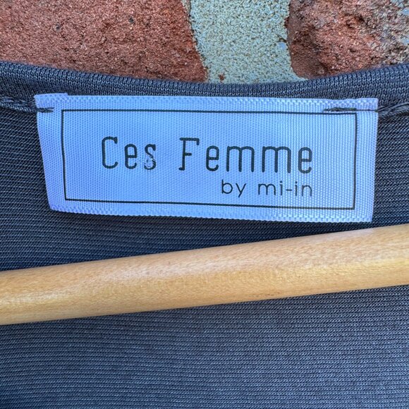 Ces Femme by Mi-in Dress Medium Gray 3/4 Cold-Shoulder Sleeve Comfy Pullover - Picture 3 of 6
